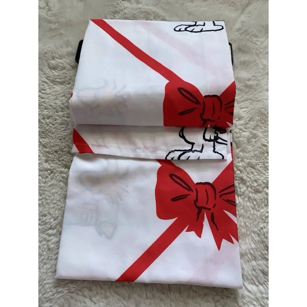 Peanuts Snoopy Woodstock Christmas Presents Fabric‎ Shower Curtain 72X72” NEW